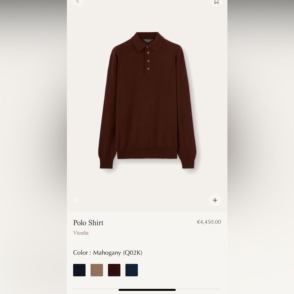 Loro piana mahogany cashmere polo - Picture 8 of 8